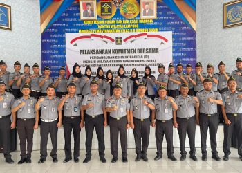 Lapas Gunung Sugih Gelar Penandatanganan Komitmen Bersama Pembangunan Zona Integritas Menuju WBK/WBBM Tahun 2024