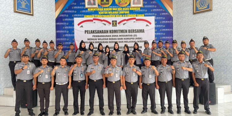 Lapas Gunung Sugih Gelar Penandatanganan Komitmen Bersama Pembangunan Zona Integritas Menuju WBK/WBBM Tahun 2024