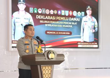 Deklasari Pemilu Damai Kelompok Perguruan Silat di Nganjuk, Kapolres : Polres Nganjuk Siap Mendukung