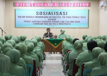 Dandim 0808/Blitar, Berikan Sosialisasi Dalam Rangka Mendukung Netralitas TNI Pada Pemilu 2024 Kepada Persit KCK Cabang XXII