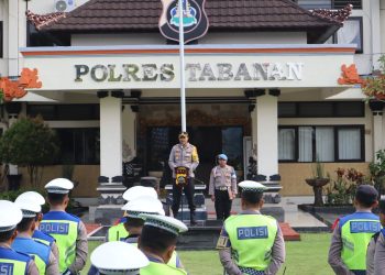 Kapolres Tabanan pimpin Apel pam jalur Kampanye Cawapres Paslon no urut 1 “Cak Imin”