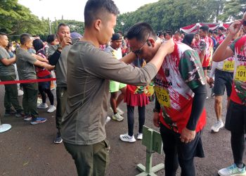 Dandim 0426 Tulang Bawang Dan Jajaran Korem 043 Gatam Ikuti Sriwijaya Lampung Run Dalam Rangka HUT Ke-78 Kodam ll Sriwijaya