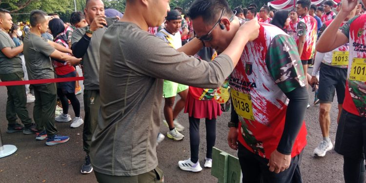 Dandim 0426 Tulang Bawang Dan Jajaran Korem 043 Gatam Ikuti Sriwijaya Lampung Run Dalam Rangka HUT Ke-78 Kodam ll Sriwijaya