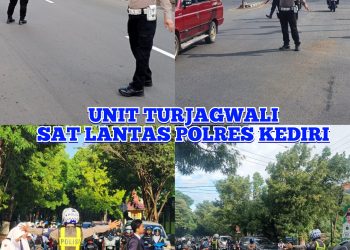 Jelang Pelaksanaan Pemilu Unit Turjagwali Sat Lantas Polres Kediri Tingkatkan Patroli Pada Jam Rawan