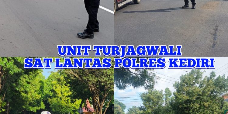 Jelang Pelaksanaan Pemilu Unit Turjagwali Sat Lantas Polres Kediri Tingkatkan Patroli Pada Jam Rawan