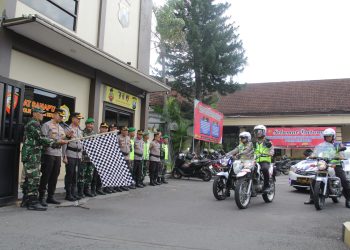 Polres Kediri Kota Gelar Patroli Gabungan Skala Besar, Pastikan Kamtibmas Aman Jelang Pemilu 2024