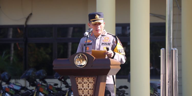 Apel Gelar Pasukan Polres Nganjuk dan Kodim 0810/Nganjuk Dalam Rangka Bulan Bakti TNI –Polri Tahun 2024