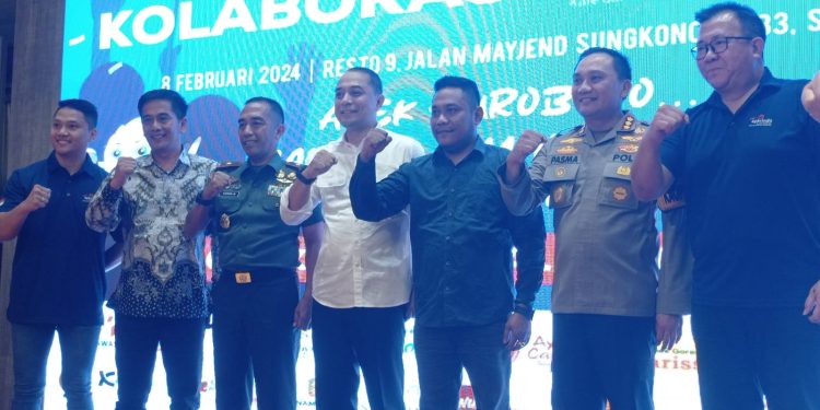 Ajak Warga Sukseskan Pemilu, Polrestabes Surabaya Bersama Apkrindo Sosialisasi Program Maknyos MakBleG