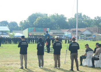 Kapolres Tulang Bawang Barat Hadiri Apel Siaga Pengawasan Masa Tenang Pemilu 2024.