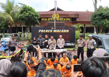 Jelang Pemilu, Polres Malang Berhasil Ungkap 29 Kasus Curanmor, 10 Tersangka Diamankan