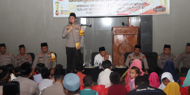 Polres Nganjuk Gelar Peringatan Isra’ Mi’raj 1445H/2024: Memperkuat Moral dan Solidaritas Sosial dalam Persiapan Pemilu Damai