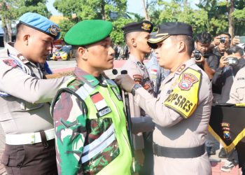 Kapolres Nganjuk Pimpin Apel Pergeseran Pasukan Personel Pam Pungut dan Hitung Suara Pemilu 2024