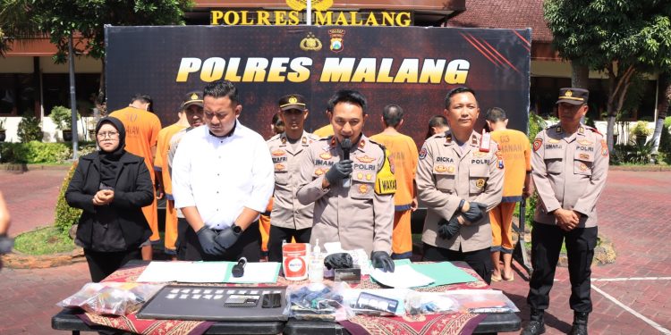 Enam Pekan, Polres Malang Berhasil Amankan 10 Tersangka Kasus Narkoba