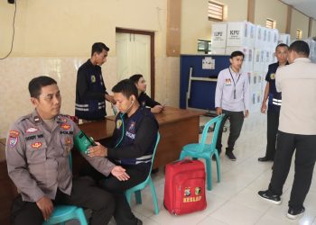 Kapolres Nganjuk Turunkan Tim Kesehatan Untuk Anggota Pam, PPS dan PPK pada Pemilu 2024