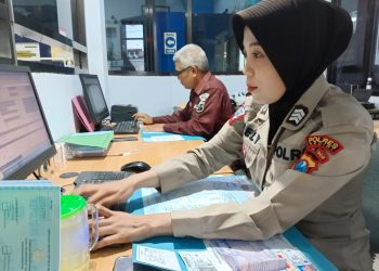 Pasca Pemungutan Suara Satpas Polres Kediri Lakukan Pelayanan Seperti Biasa