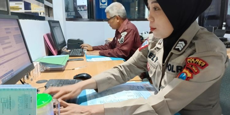 Pasca Pemungutan Suara Satpas Polres Kediri Lakukan Pelayanan Seperti Biasa