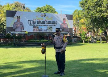 Kaset Ops Polres Tabanan Pimpin Apel Personil OMB Tahap Rekap Hitung ” Amankan Rekap di PPK.