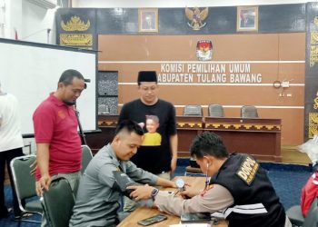 Polres Tulang Bawang Gelar Bakti Kesehatan Gratis di Kantor KPU, Ini Tujuan Utamanya