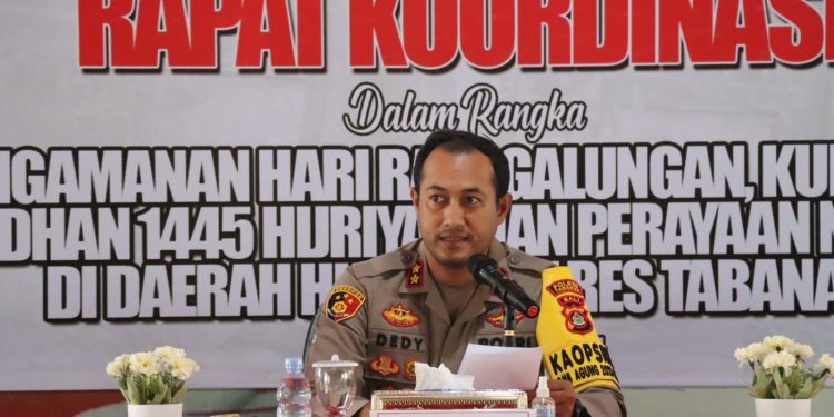 Jelang Hari Raya Galungan Kuningan  dan Awal Ramadhan ,Polres Tabanan Lakukan Rapat Kordinasi