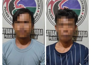 Polisi gerebek dua orang pemuda di Tulang Bawang Barat saat pesta sabu disebuah bangunan Kosong.