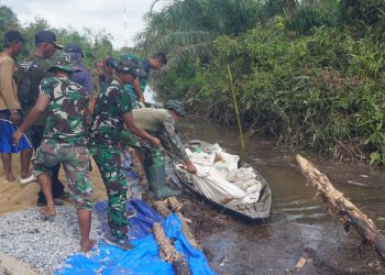 Satgas TMMD Kodim 0426/Tulang Bawang Fokus Pindahkan Material Pembangunan Talud di Desa Sungai Badak
