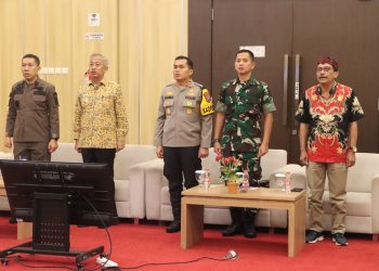 Kapolres Nganjuk Hadir di Rapat Pleno Guna Pastikan Pelaksanaan Proses Penghitungan Suara Tingkat Kabupaten Aman