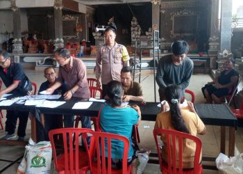 Polres Tabanan Kerahkan Seluruh Bhabinkamtibmas Kawal BPNT pembagian beras di Kabupaten Tabanan