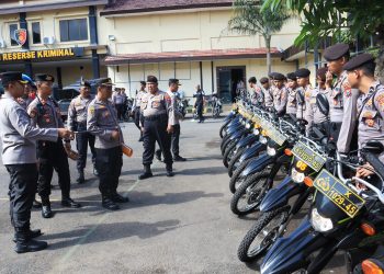 Jelang Lebaran, Kapolres Kediri Kota Cek Ranmor Dinas dan Almatsus Sat Samampta