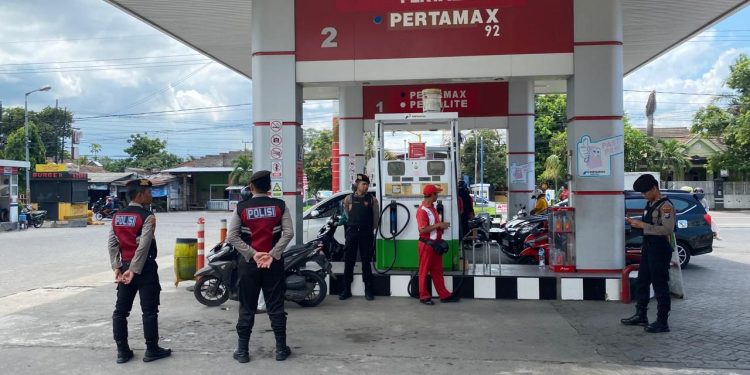Masa Mudik Lebaran, Polres Kediri Kediri Sidak SPBU Cegah Kecurangan