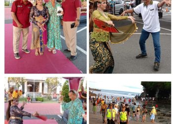 Tourist Disambut Tarian Joged Bumbung Di DTW Tanah Lot