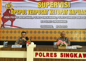 Tim Supervisi Roops Polda Kalbar Laksanakan Supervisi Dalam Rangka Operasi Ketupat Kapuas 2024 di Polres Singkawang
