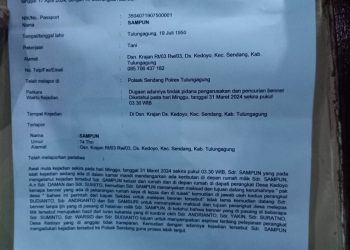 Oknum sekdes desa Kedoyo dilaporkan Polisi, atas dugaan otak pencurian dan perusakan properti Milik Warga.