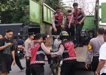 Tim gabungan Polres Jombang Gelar Razia Balap Liar, Amankan Puluhan Sepeda Motor