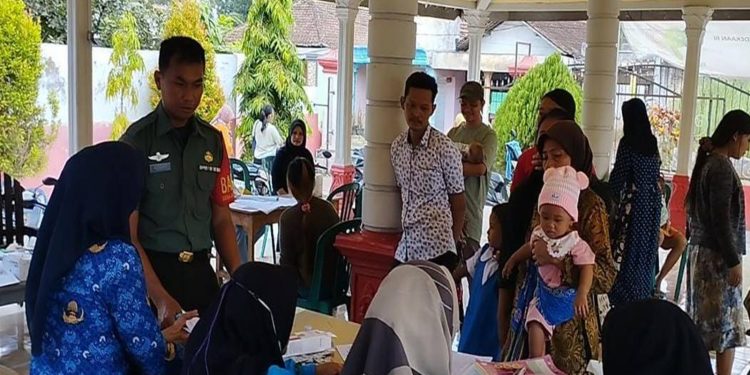 Upaya Cegah Stunting Di Wilayah Binaan, Babinsa Desa Ngembul Dampingi Kegiatan Posyandu