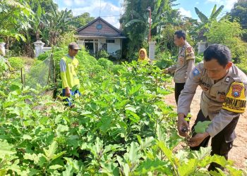 Dukung Ketahanan Pangan, Polres Nganjuk Dampingi Pemanfaatan Lahan Pekarangan Lestari