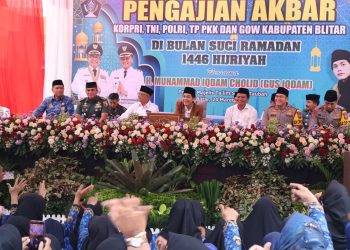 Dandim 0808 Bersama Forkopimda Kab. Blitar Hadiri Pengajian Akbar Bulan Romadhon Korpri, TNI- Polri, TP PKK Bersama Gus Idham