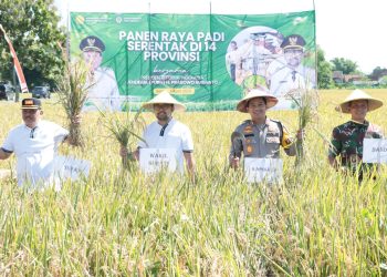 Kapolres Nganjuk Hadiri Panen Raya Padi Serentak, Tegaskan Komitmen Dukung Ketahanan Pangan