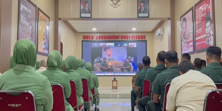 Kodim 0808/Blitar Ikuti Pembinaan Rohani Islam Virtual Terpusat : Perkuat Mental Prajurit, Wujudkan Keluarga Sakinah Mawaddah Warahmah