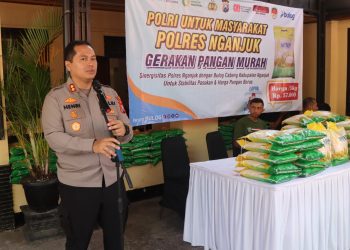 Polres Nganjuk Luncurkan Gerakan Pangan Murah, Warga Antusias Minta Digelar Rutin