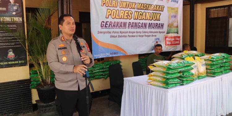 Polres Nganjuk Luncurkan Gerakan Pangan Murah, Warga Antusias Minta Digelar Rutin
