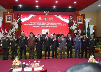 Dandim 0808 Bersama Forkopimda Kota Blitar Ikuti Pidato Kenegaraan Jelang HUT Ke – 80 RI Secara Virtual