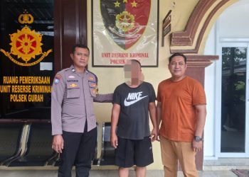 Unit Reskrim Polsek Gurah Mapolres Kediri  Tangkap Pencuri Telpon Genggam di Eks Lokasi Desa  Wonojoyo