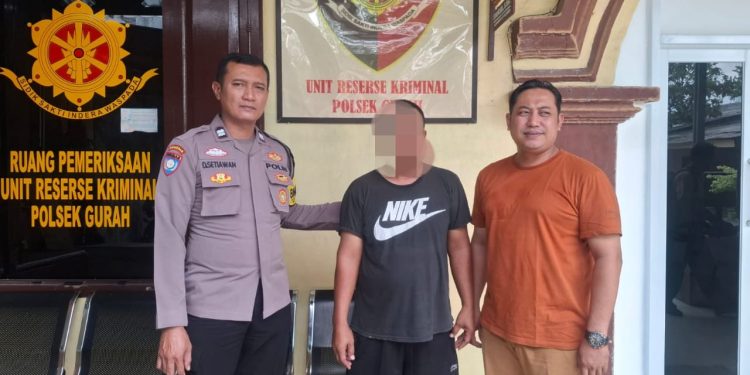 Unit Reskrim Polsek Gurah Mapolres Kediri  Tangkap Pencuri Telpon Genggam di Eks Lokasi Desa  Wonojoyo