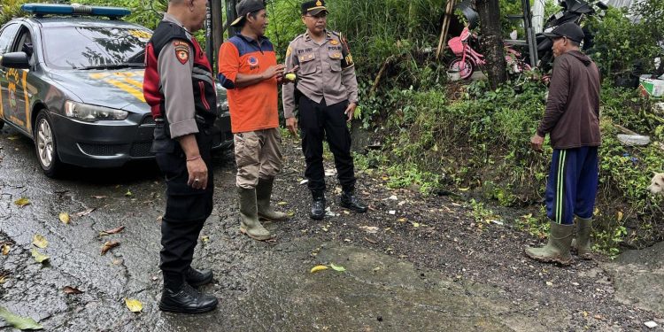 Polsek Tabanan Evakuasi Pohon Tumbang Bersama BPBD Tabanan
