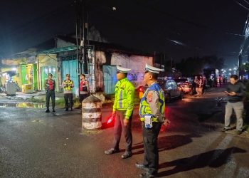 Jaga Kondusifitas Malam Hari,Polres Kediri kota Gelar Patroli Skala Besar Jelang Sahur Ramadhan 1447 H