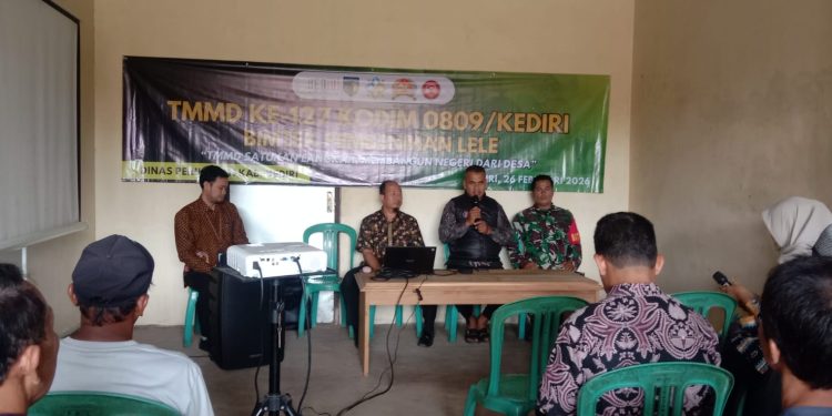 TMMD Kediri Perkuat Sentra Budidaya Masyarakat, Fasilitasi Bimtek Pembenihan Ikan Lele di Desa Gadungan