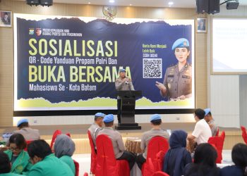 BIDPROPAM POLDA KEPRI SOSIALISASIKAN QR-CODE YANDUAN PROPAM POLRI KEPADA MAHASISWA, DIRANGKAIKAN DENGAN BUKA PUASA BERSAMA