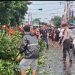 Gerak Cepat Polisi Bersama BPBD dan Warga Evakuasi Pohon Tumbang Di Wilayah Kota Kediri Sore Ini