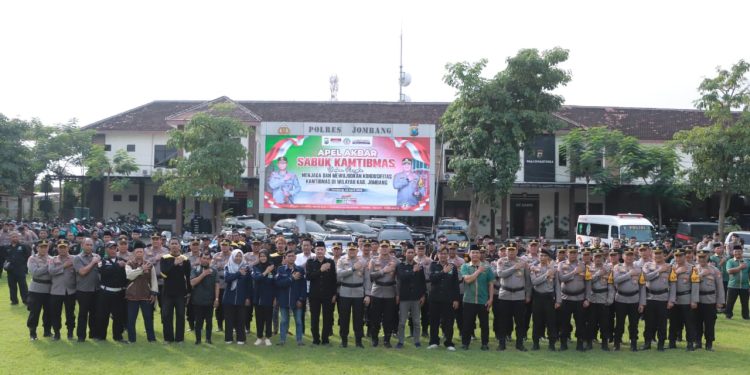 Perkuat Sinergitas, Polres Jombang Gelar Apel Akbar Sabuk Kamtibmas