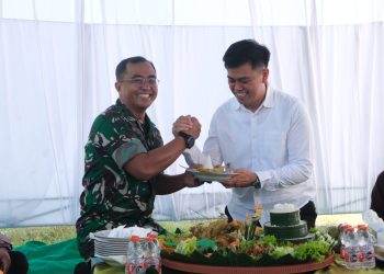 Akselerasi Pembangunan, Dandim 0808/Blitar Bersama Forkopimda Letakkan Batu Pertama Jembatan Garuda Sungai Ratu
